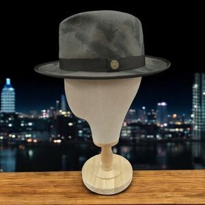 MEN'S BRUNO CAPELO GREY KINGSTON COLLECTION AUSTRALIAN WOOL FEDORA HAT KT474.